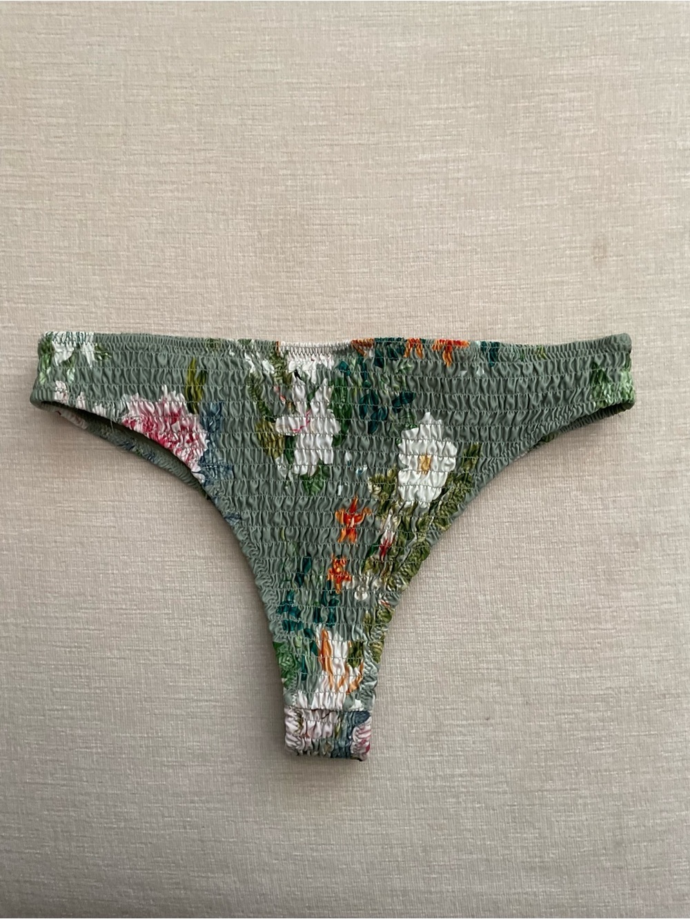 H&M Floral Smocked Bikini Bottom - Sage Green - Picture 4 of 4